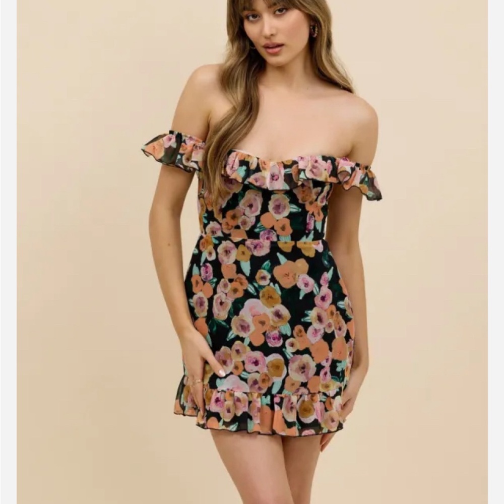 Floral Ruffle Mini Dress - Picture 4 of 5